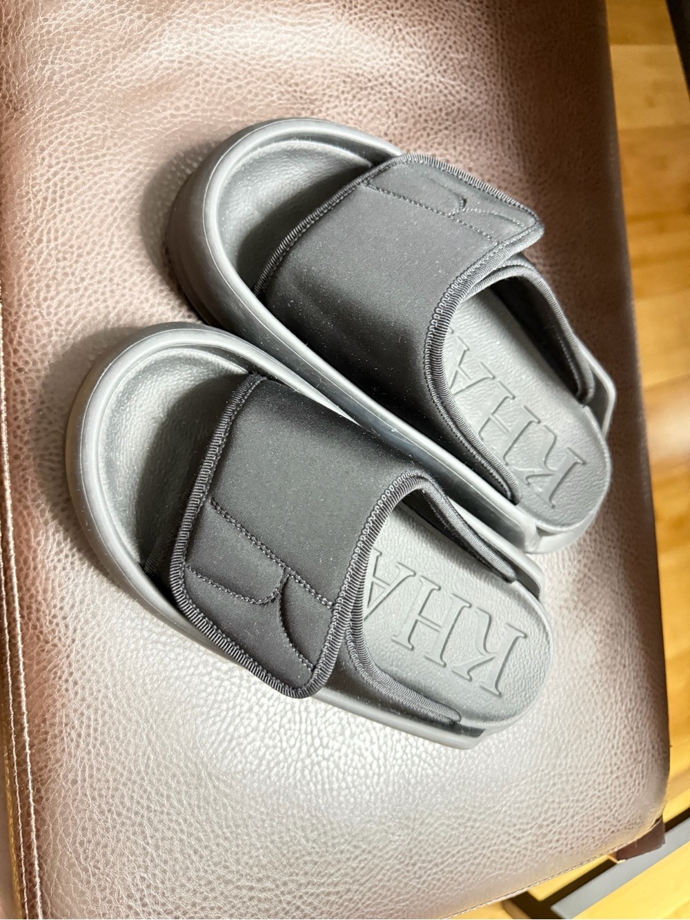 KHAITE Black Slide Sandals